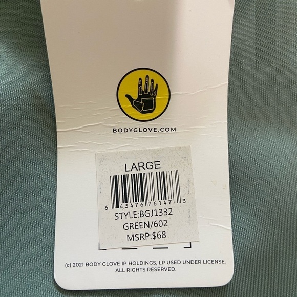 Body Glove women's joggers size large sage green with animal print detail NWT - Picture 3 of 7